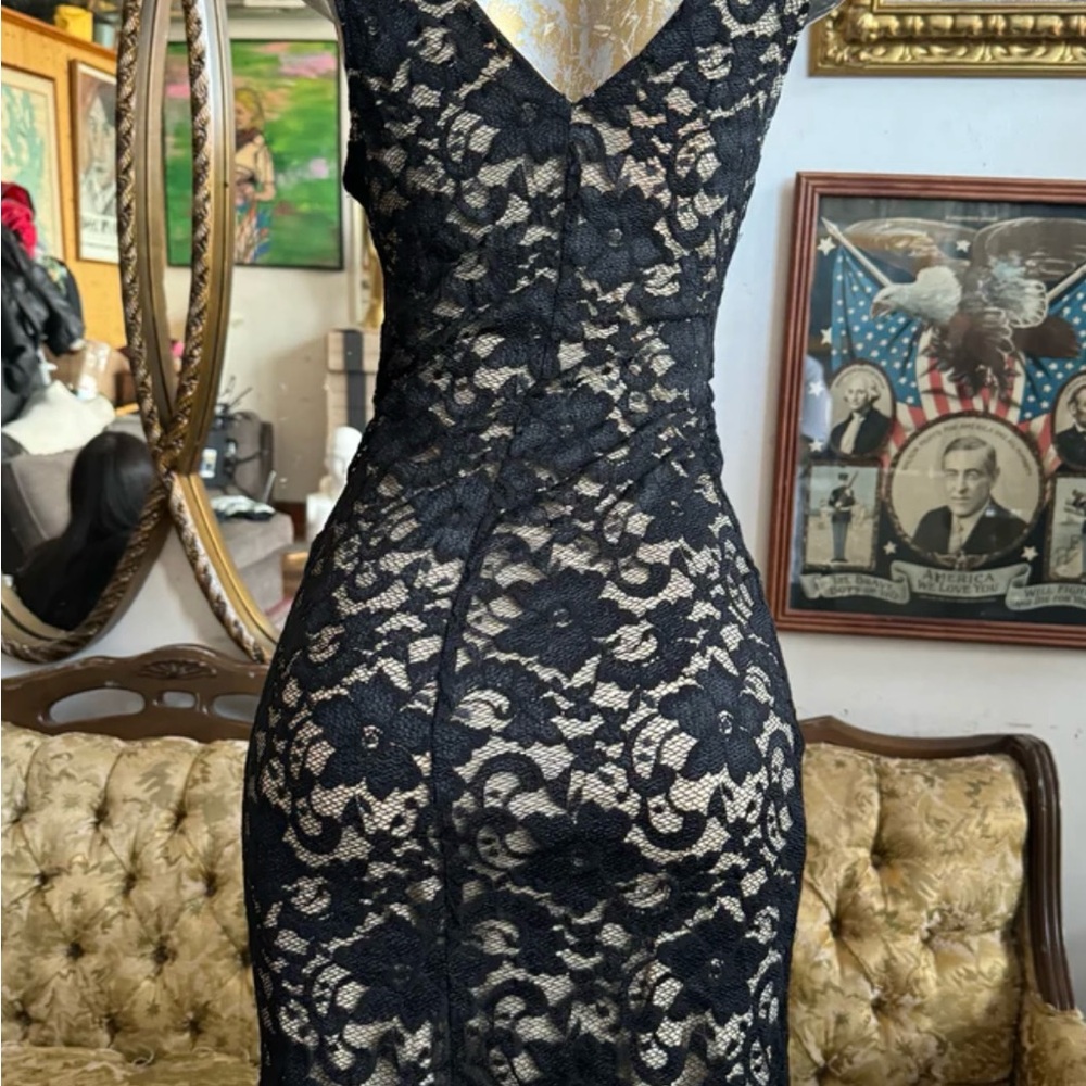 Boohoo Elegant Black Lace Backless Dress